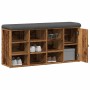 Banco zapatero madera de ingeniería madera vieja 102x32x50 cm de , Bancos para recibidores y almacenamiento - Ref: Foro24-857...