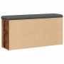 Banco zapatero madera de ingeniería madera vieja 102x32x50 cm de , Bancos para recibidores y almacenamiento - Ref: Foro24-857...