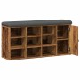 Banco zapatero madera de ingeniería madera vieja 102x32x50 cm de , Bancos para recibidores y almacenamiento - Ref: Foro24-857...