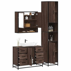 Set de muebles baño 3 pzas madera contrachapada roble marrón de , Muebles de baño - Ref: Foro24-3301114, Precio: 316,20 €, De...