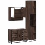 Set de muebles baño 3 pzas madera contrachapada roble marrón de , Muebles de baño - Ref: Foro24-3301114, Precio: 316,20 €, De...