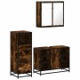 Set de muebles baño 3 pzas madera contrachapada roble ahumado de , Muebles de baño - Ref: Foro24-3301032, Precio: 235,84 €, D...