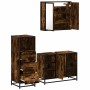Set de muebles baño 3 pzas madera contrachapada roble ahumado de , Muebles de baño - Ref: Foro24-3301032, Precio: 235,84 €, D...