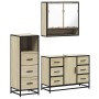 Set de muebles de baño 3 pzas madera contrachapada roble Sonoma de , Muebles de baño - Ref: Foro24-3301051, Precio: 265,39 €,...