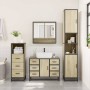 Set de muebles de baño 3 pzas madera contrachapada roble Sonoma de , Muebles de baño - Ref: Foro24-3301051, Precio: 265,39 €,...