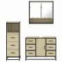 Set de muebles de baño 3 pzas madera contrachapada roble Sonoma de , Muebles de baño - Ref: Foro24-3301051, Precio: 265,39 €,...