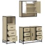 Set de muebles de baño 3 pzas madera contrachapada roble Sonoma de , Muebles de baño - Ref: Foro24-3301051, Precio: 265,39 €,...