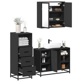 Juego de muebles de baño 3 pzas madera contrachapada negro de , Muebles de baño - Ref: Foro24-3301030, Precio: 247,51 €, Desc...