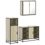 Set de muebles de baño 3 pzas madera contrachapada roble Sonoma de , Muebles de baño - Ref: Foro24-3300971, Precio: 216,03 €,...