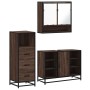 Set de muebles baño 3 pzas madera contrachapada roble marrón de , Muebles de baño - Ref: Foro24-3301064, Precio: 242,98 €, De...
