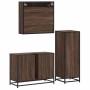 Set de muebles baño 3 pzas madera contrachapada roble marrón de , Muebles de baño - Ref: Foro24-3301064, Precio: 242,98 €, De...
