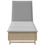 Tumbona con ruedas y cojín ratán sintético gris de , Tumbonas - Ref: Foro24-4104035, Precio: 159,65 €, Descuento: %