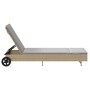 Tumbona con ruedas y cojín ratán sintético gris de , Tumbonas - Ref: Foro24-4104035, Precio: 159,65 €, Descuento: %