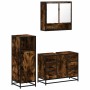 Set de muebles baño 3 pzas madera contrachapada roble ahumado de , Muebles de baño - Ref: Foro24-3300992, Precio: 269,81 €, D...
