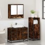 Set de muebles baño 3 pzas madera contrachapada roble ahumado de , Muebles de baño - Ref: Foro24-3300992, Precio: 269,81 €, D...