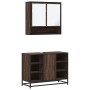 Set de muebles baño 2 pzas madera contrachapada marrón roble de , Muebles de baño - Ref: Foro24-3300944, Precio: 153,32 €, De...