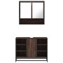 Set de muebles baño 2 pzas madera contrachapada marrón roble de , Muebles de baño - Ref: Foro24-3300944, Precio: 153,32 €, De...