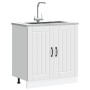 Mueble bajo fregadero Lucca madera contrachapada blanca de , Armarios de cocina - Ref: Foro24-853687, Precio: 84,63 €, Descue...
