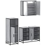 Set de muebles de baño 3 pzas madera contrachapada gris sonoma de , Muebles de baño - Ref: Foro24-3300973, Precio: 229,00 €, ...
