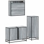 Set de muebles de baño 3 pzas madera contrachapada gris sonoma de , Muebles de baño - Ref: Foro24-3300973, Precio: 229,00 €, ...