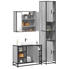 Set de muebles de baño 3 pzas madera contrachapada gris sonoma de , Muebles de baño - Ref: Foro24-3301093, Precio: 298,62 €, ...
