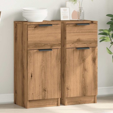 Aparadores 2 uds madera ingeniería roble artisian 30x30x70 cm de , Aparadores - Ref: Foro24-856954, Precio: 96,53 €, Descuent...