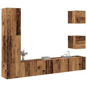Conjunto de mueble de TV 5 piezas montado la pared madera vieja de , Muebles TV - Ref: Foro24-3329201, Precio: 183,84 €, Desc...