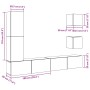 Conjunto de mueble de TV 5 piezas montado la pared madera vieja de , Muebles TV - Ref: Foro24-3329201, Precio: 183,84 €, Desc...
