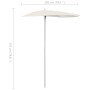Sombrilla de jardín semicircular con palo 300x150 cm arena de vidaXL, Sombrillas - Ref: Foro24-315559, Precio: 24,68 €, Descu...