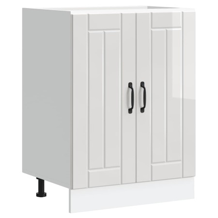 Mueble bajo para fregadero Lucca blanco brillante de , Armarios de cocina - Ref: Foro24-853679, Precio: 91,79 €, Descuento: %
