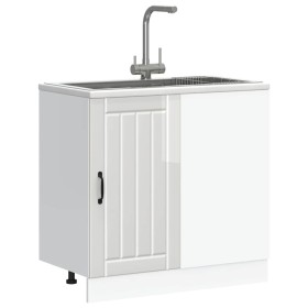 Mueble bajo para fregadero Lucca blanco brillante de , Armarios de cocina - Ref: Foro24-854310, Precio: 99,39 €, Descuento: %