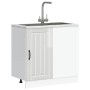 Mueble bajo para fregadero Lucca blanco brillante de , Armarios de cocina - Ref: Foro24-854310, Precio: 99,39 €, Descuento: %