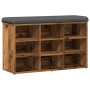 Banco zapatero madera de ingeniería madera vieja 82x32x50 cm de , Bancos para recibidores y almacenamiento - Ref: Foro24-8576...