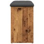 Banco zapatero madera de ingeniería madera vieja 82x32x50 cm de , Bancos para recibidores y almacenamiento - Ref: Foro24-8576...