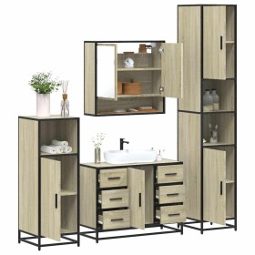 Juego de muebles de baño 4 pzas contrachapada roble sonoma de , Muebles de baño - Ref: Foro24-3301231, Precio: 441,12 €, Desc...