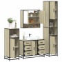 Juego de muebles de baño 4 pzas contrachapada roble sonoma de , Muebles de baño - Ref: Foro24-3301231, Precio: 441,12 €, Desc...