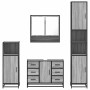 Set de muebles de baño 4 pzas madera contrachapada gris sonoma de , Muebles de baño - Ref: Foro24-3301233, Precio: 478,86 €, ...