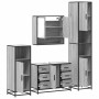 Set de muebles de baño 4 pzas madera contrachapada gris sonoma de , Muebles de baño - Ref: Foro24-3301233, Precio: 478,86 €, ...