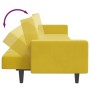 Sofá cama de 2 plazas con taburete terciopelo amarillo en Sofás | Comprar online en Foru.es