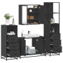 Juego de muebles de baño 4 pzas madera contrachapada negro de , Muebles de baño - Ref: Foro24-3301250, Precio: 366,36 €, Desc...