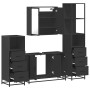 Juego de muebles de baño 4 pzas madera contrachapada negro de , Muebles de baño - Ref: Foro24-3301250, Precio: 366,36 €, Desc...