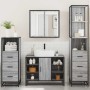 Set de muebles de baño 4 pzas madera contrachapada gris sonoma de , Muebles de baño - Ref: Foro24-3301273, Precio: 353,96 €, ...
