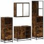 Set de muebles baño 4 pzas madera contrachapada roble ahumado de , Muebles de baño - Ref: Foro24-3301267, Precio: 317,88 €, D...