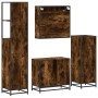 Set de muebles baño 4 pzas madera contrachapada roble ahumado de , Muebles de baño - Ref: Foro24-3301267, Precio: 317,88 €, D...