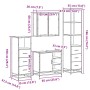 Set de muebles baño 4 pzas madera contrachapada roble ahumado de , Muebles de baño - Ref: Foro24-3301267, Precio: 317,88 €, D...