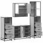 Set de muebles de baño 4 pzas madera contrachapada gris sonoma de , Muebles de baño - Ref: Foro24-3301303, Precio: 350,27 €, ...