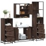 Set de muebles baño 4 pzas madera contrachapada roble marrón de , Muebles de baño - Ref: Foro24-3301284, Precio: 355,18 €, De...
