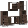 Set de muebles baño 4 pzas madera contrachapada roble marrón de , Muebles de baño - Ref: Foro24-3301284, Precio: 355,18 €, De...