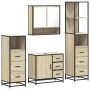 Juego de muebles de baño 4 pzas contrachapada roble sonoma de , Muebles de baño - Ref: Foro24-3301286, Precio: 343,34 €, Desc...
