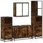 Set de muebles baño 4 pzas madera contrachapada roble ahumado de , Muebles de baño - Ref: Foro24-3301252, Precio: 325,90 €, D...